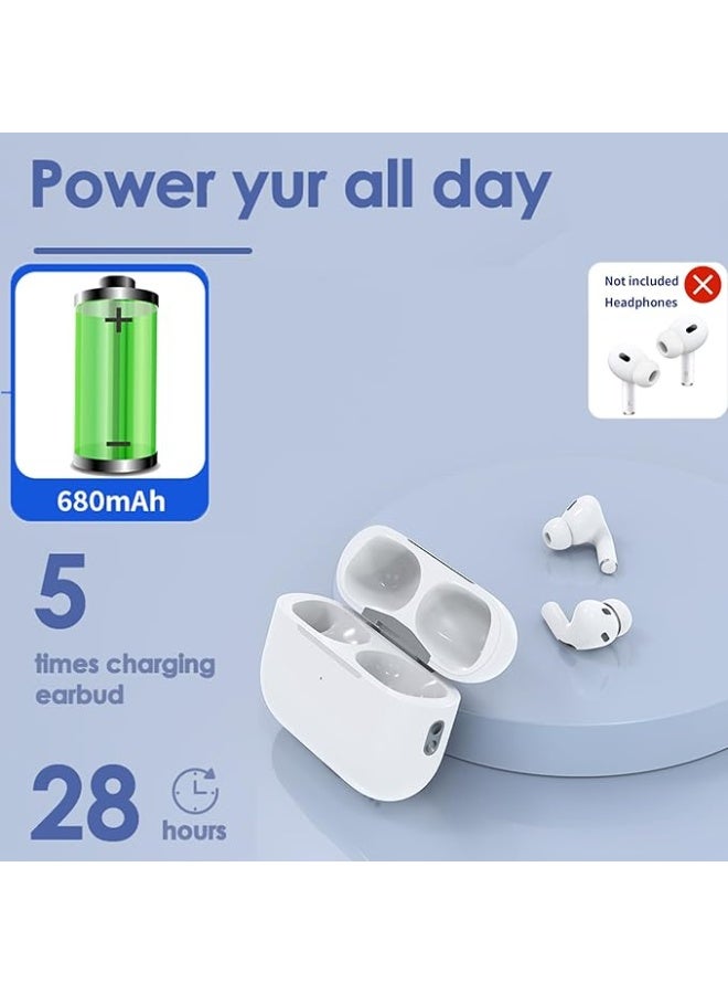 علبة شحن لاسلكية بديلة لسماعات AirPods Pro، متوافقة مع علبة شحن الجيل الثاني من AirPods Pro مع زر مزامنة الاقتران، تدعم علبة الشحن اللاسلكي (AirPods Pro USB-C) (لـ AirPods Pro USB-C) - Image 2